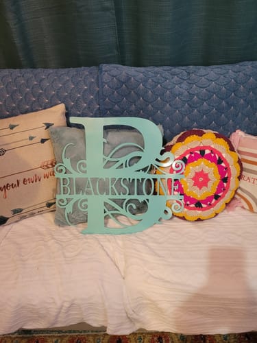 Shana B. review of Metal Split Letter Vine Monogram | Customizable Wall Art | Indoor Outdoor | Up to 46" | Over 20 Color Options image 1 out of 1