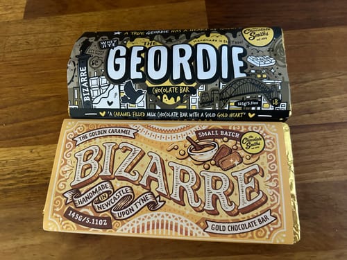 Customer photo review of The Geordie Bar double chocolate and caramel filled bar 145g