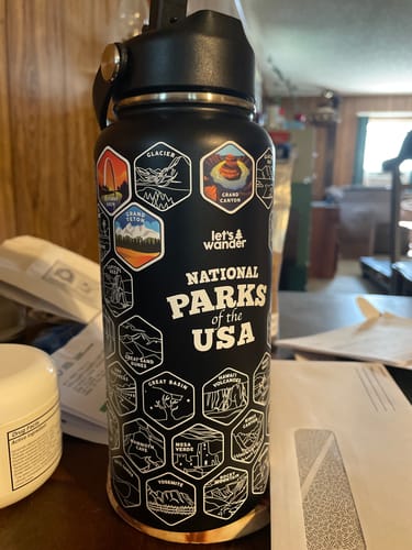 Customer photo review of Let's Wander™ National Parks Water Bottle + Stickers