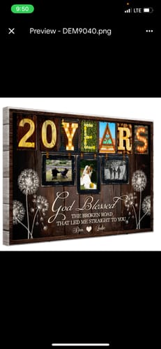 Customer photo review of 20 Year Anniversary Gift - Personalized Canvas Prints - 20th Wedding Anniversary Gifts, Custom Photo, All Of Me Love All Of You