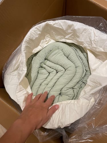 Customer photo review of Koza Müslin Yorgan Roseda-Sand Dolar