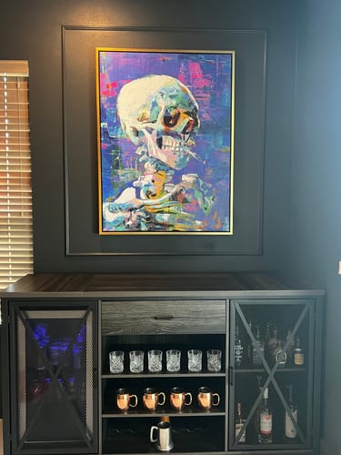 Customer photo review of Colorful Van Gogh Smoking Skeleton