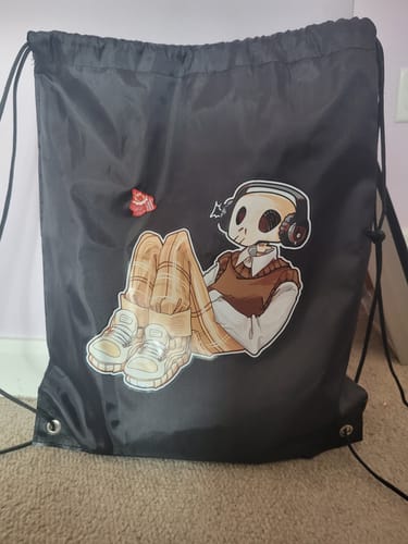 Customer photo review of Aesthetic Skeleton Drawstring Bag