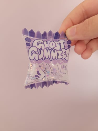 Customer photo review of Ghost Gummies Puffy Candy Keychain | Milky Tomato