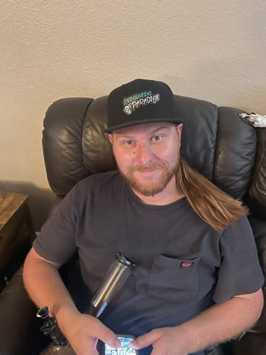 Customer photo review of Custom Wool Blend Flatbill Trucker Hat - Richardson 511