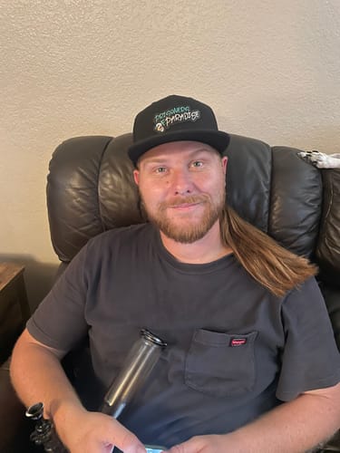 Customer photo review of Custom Wool Blend Flatbill Trucker Hat - Richardson 511