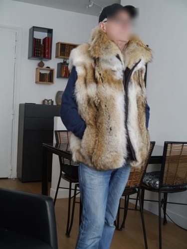 Customer photo review of Men's Aaron Coyote Fur Vest