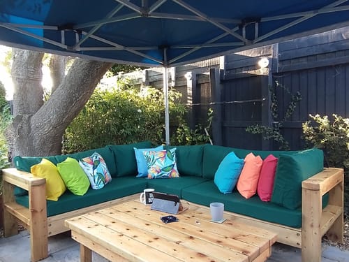 Customer photo review of Water-Resistant Outdoor Euro Pallet Cushions Set