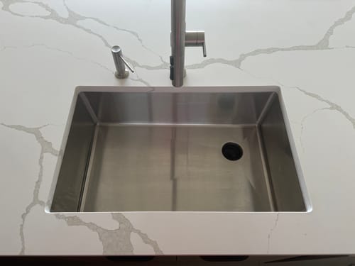 Customer photo review of 30" Stainless Steel Undermount Sink - Single Bowl - Offset Drain Right - 9" Depth (5S30R-9)