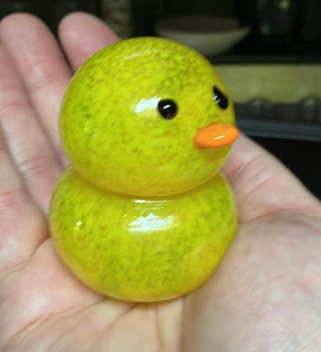 Customer photo review of Glass Rubber Ducky with Ashes