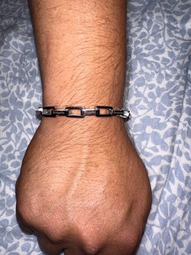 Customer photo review of Custom Stainless Steel Link Bracelet for Men