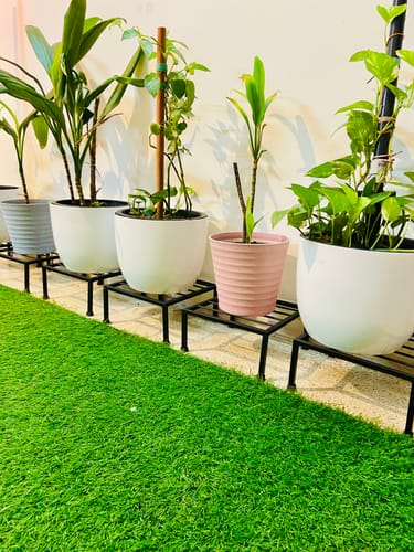 Customer photo review of Metal Heavy Sturdy Flower Pot stand ( Set of 4 ) Black