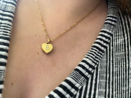 Customer photo review of Minimal Heart Urn Pendant