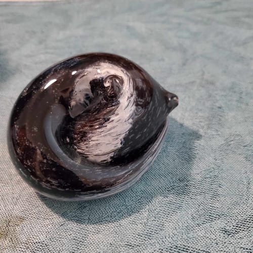 Customer photo review of Memorial Sleeping Glass Cat - Contains Cremation Ash in Glass from Your Loved Cat