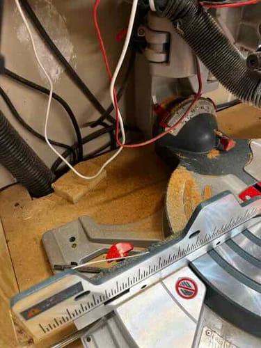 Customer photo review of Bosch Axial Glide Miter Saw Dust Chute (Gen II)