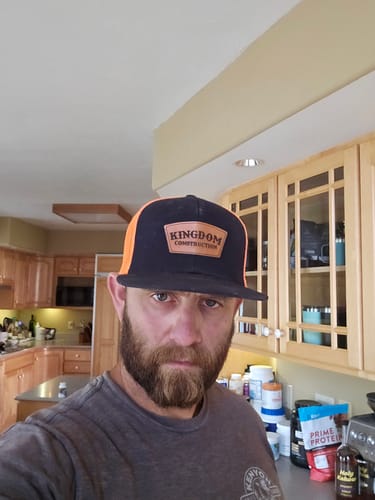 Customer photo review of Custom Wool Blend Flatbill Trucker Hat - Richardson 511