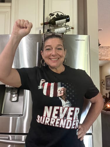 Customer photo review of Never Surrender T-Shirt