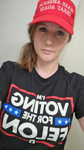 Customer photo review of Voting For The Felon T-Shirt
