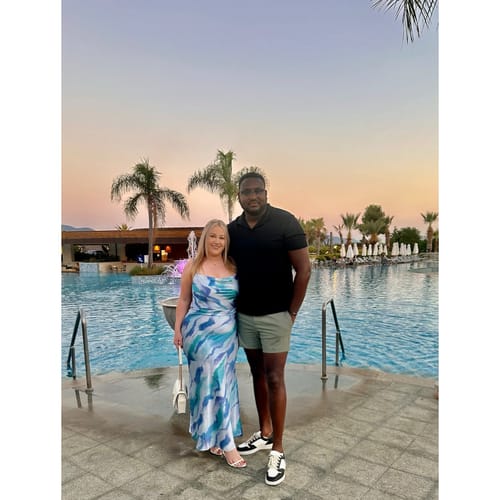 Customer photo review of Strappy Satin Maxi Slip Dress