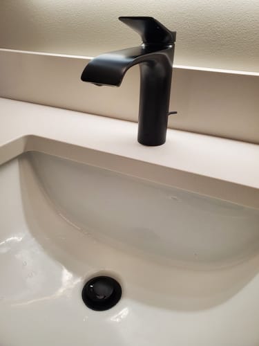 Customer photo review of Bridgeport 36" White Oak Bathroom Vanity, Right Sink