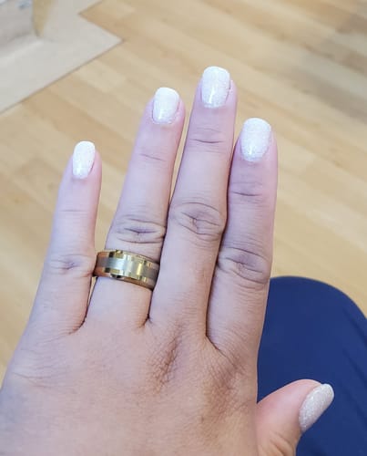 Customer photo review of D48 Margo Pink Glitter Dip Powder