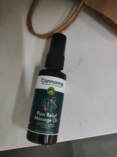 Customer photo review of Hemp Pain Relief Massage Oil (50ml)