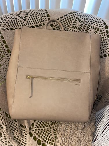 Customer photo review of The Fawn + Nordstrom Square Diaper Bag - Beige