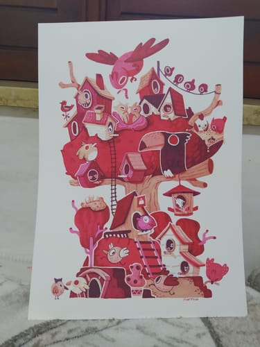 Customer photo review of Red Birds • Stampa A3 • Firmato
