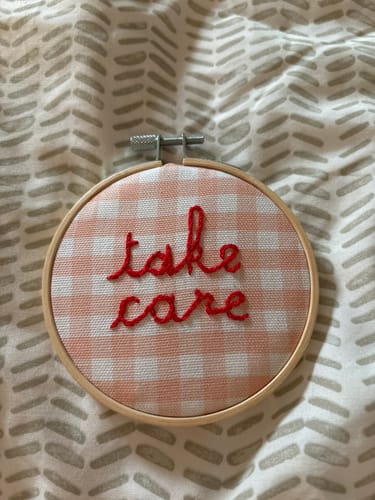 Customer photo review of Take Care Embroidery Hoop Kit