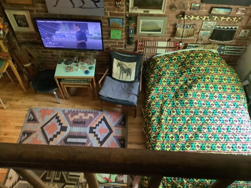 Customer photo review of African Geometric Print Pattern Quilt Bedspread