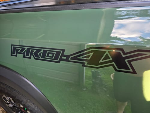Customer photo review of Pro-4X die-cut decal set for 2022 Nissan Frontier