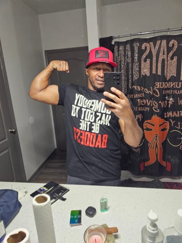 Customer photo review of I Am The One Hat (Red/Black)