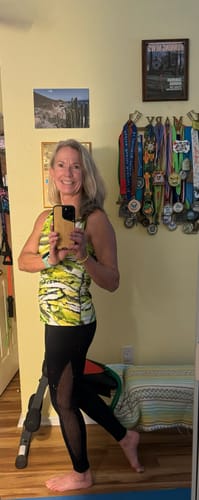 Customer photo review of LUXEIT DIAMOND™ Carbonado Black High-Waisted Mesh Leggings