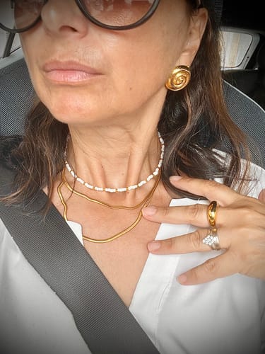 Customer photo review of Swirl Earrings