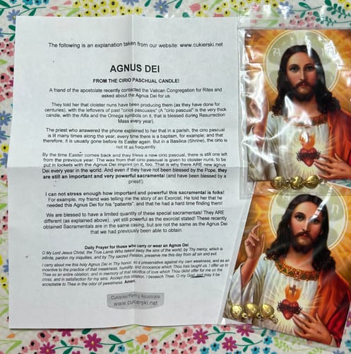 Customer photo review of Agnus Dei - package of 3