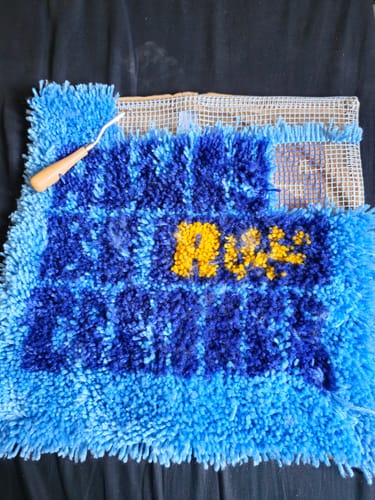 Customer photo review of Always Be a Dreamer Latch Hook Cushion Kit