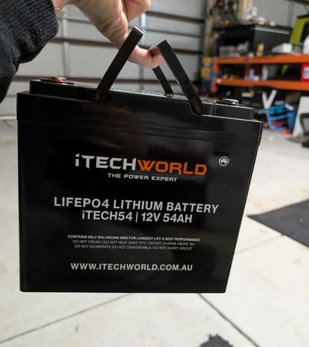 Customer photo review of iTECH54 12v 54Ah Lithium Ion Battery - LiFePO4 Deep Cycle Camping RV Solar Slim Line