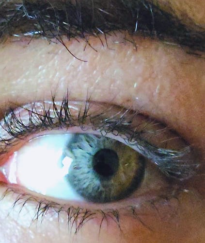 Customer photo review of Madonna Courtship Grey Colored Contact Lenses