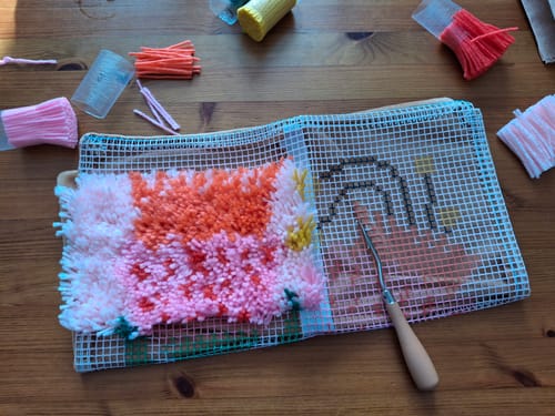 Customer photo review of Sugarbush Latch Hook Cushion Kit