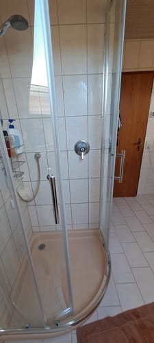 Customer photo review of SONNI Duschkabine Runddusche Schiebetür ESG Glastür 80/90/100cm Höhe 185cm /195cm Radius 55cm