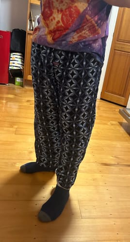 Customer photo review of Men's Circle Geo Cotton Flannel Sleep Pant - Navy