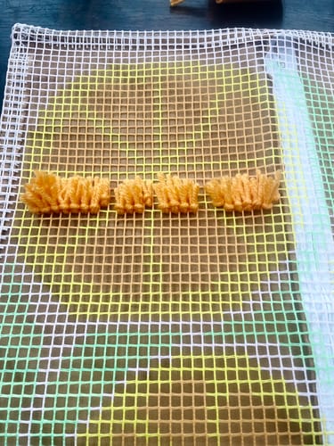 Customer photo review of When Life Gives You Oranges Latch Hook Cushion Kit