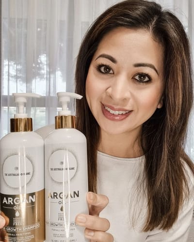 Customer photo review of Extra Volume Hair Growth Shampoo