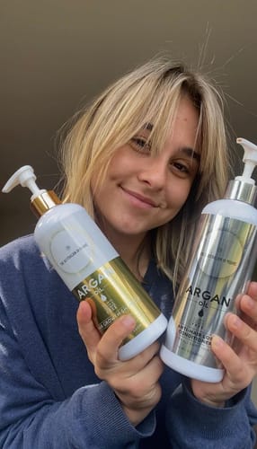 Customer photo review of Extra Volume Hair Growth Shampoo