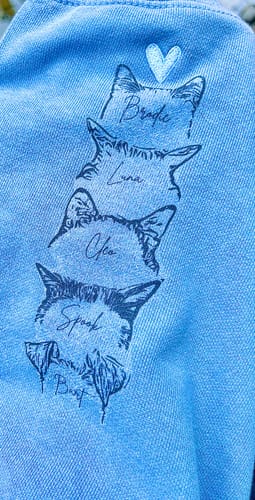 Customer photo review of "Heart on my sleeve" Embroidered Custom Pet Hoodie, Unisex