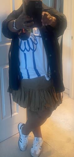 Customer photo review of Elastic Waist Mini A-Line Skirt