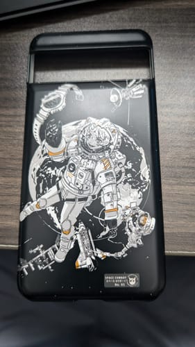 Customer photo review of Space Cowboy Pixel Case