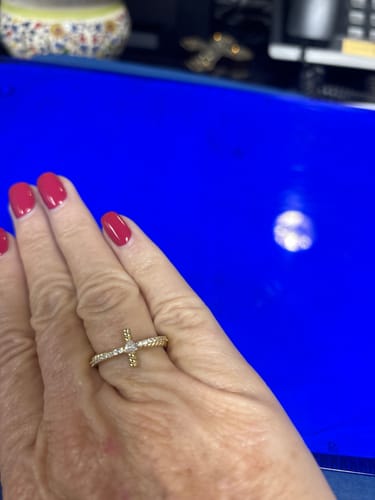 Customer photo review of Cord Twist Crossover Ring