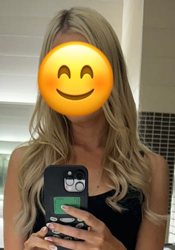 Customer photo review of Invisible Halo Wire Hair Extensions Fish Line Hair Highlight Ash Blonde #P16/22|Youngsee