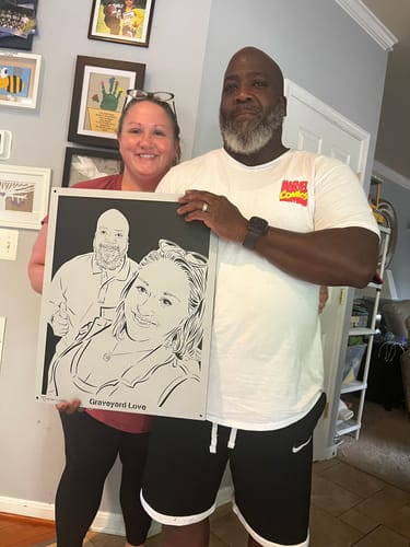 Customer photo review of Wedding Anniversary Metal Portrait